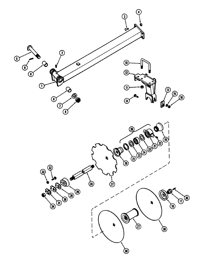Схема запчастей Case IH E30 - (060) - FRONT RIGHT CENTER GANG, 10-1/2 INCH (266.7 MM) SPACING 
