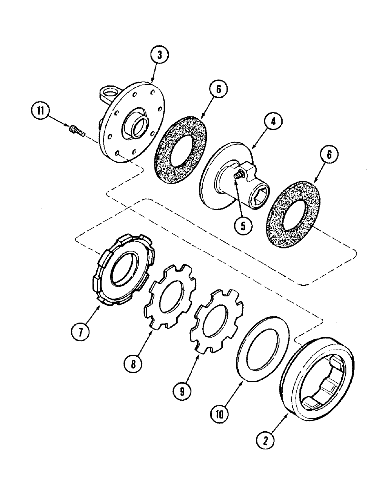 Схема запчастей Case IH 1010 - (9C-28) - CLUTCH - DRIVE SHAFT (58) - ATTACHMENTS/HEADERS