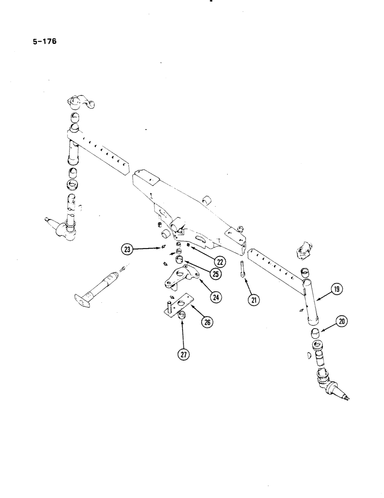 Схема запчастей Case IH 485 - (5-176) - ADJUSTABLE FRONT AXLE, STRAIGHT, 52 TO 80 INCH TREAD (CONTD) (05) - STEERING