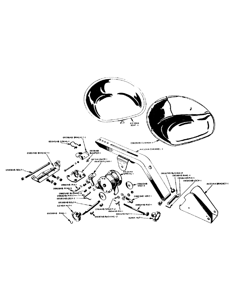 Схема запчастей Case IH S-SERIES - (106) - OPERATORS SEAT FOR S, SC AND SC-4 TRACTORS, TRACTOR S/N 8027115 AND AFTER (09) - CHASSIS