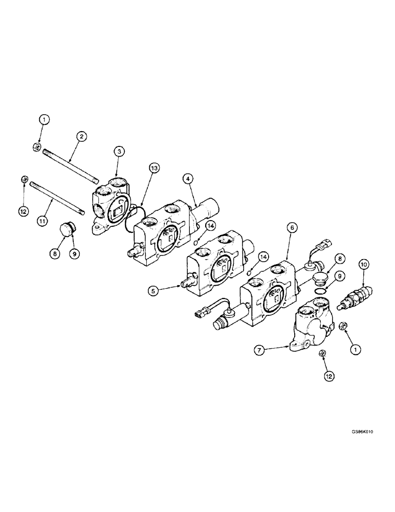 Схема запчастей Case IH L650 - (8-46) - CONTROL VALVE - 3 FUNCTION (MX100 - MX135) (08) - HYDRAULICS