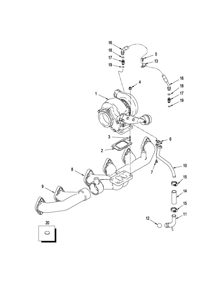Схема запчастей Case IH STX325 - (02-13) - TURBOCHARGER SYSTEM (02) - ENGINE