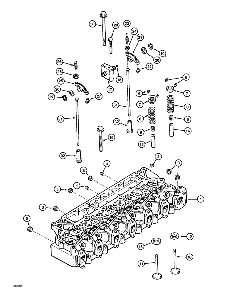 Схема запчастей Case IH 2022 - (2-54) - CYLINDER HEAD AND VALVE MECHANISM, 6TA-590 ENGINE (01) - ENGINE