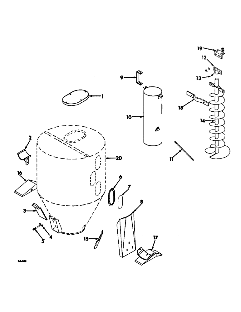 Схема запчастей Case IH 950 - (C-15) - MIXING TANK, AUGER & FENDERS 