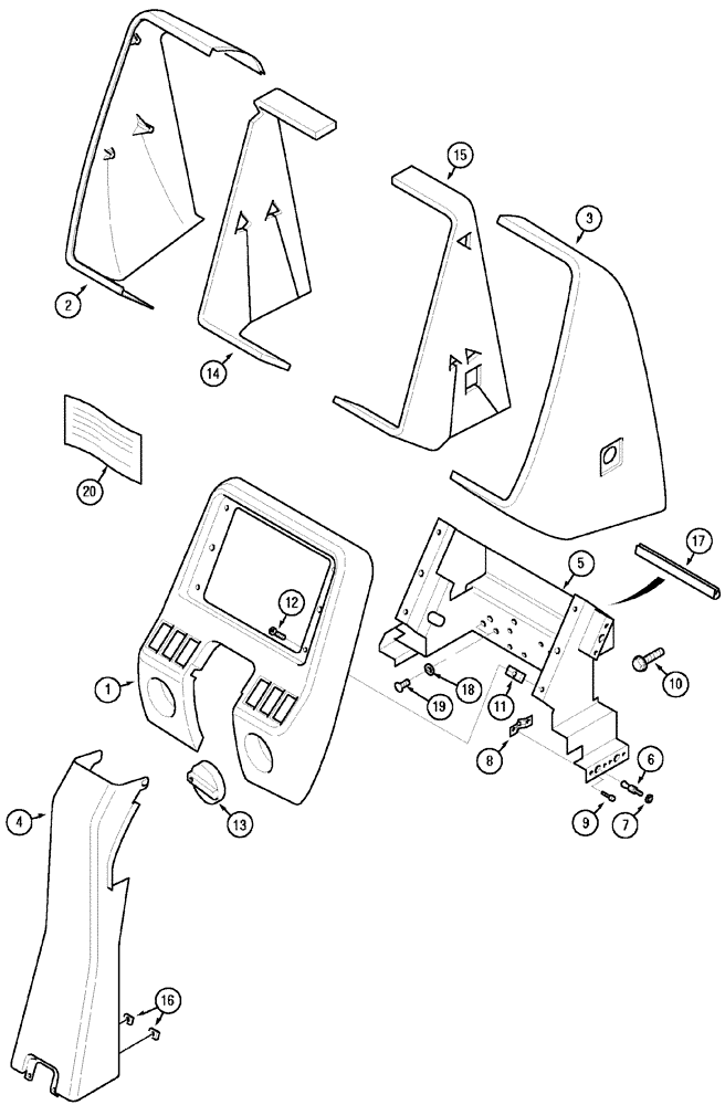 Схема запчастей Case IH CX70 - (09-12) - INSTRUMENT PANEL (09) - CHASSIS/ATTACHMENTS