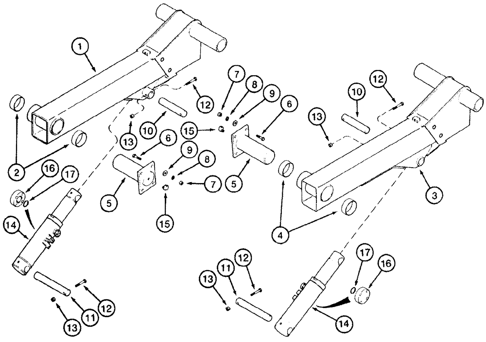 Схема запчастей Case IH 2555 - (09A-32) - DRUM LIFT ARMS - 4 ROW WIDE (13) - PICKING SYSTEM