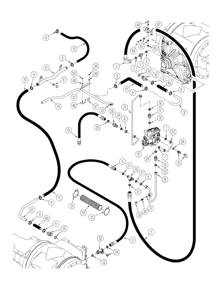 Схема запчастей Case IH STX375 - (08-08) - AXLE HYDRAULICS LUBRICATION CIRCUIT STX 375 (08) - HYDRAULICS