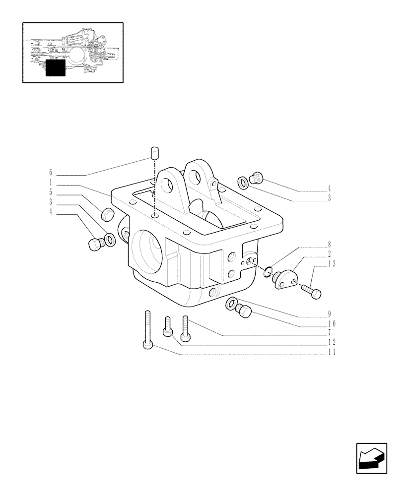 Схема запчастей Case IH JX90 - (1.33.0[01]) - TRANSMISSION BOXES AND COVERS - C6660 (04) - FRONT AXLE & STEERING