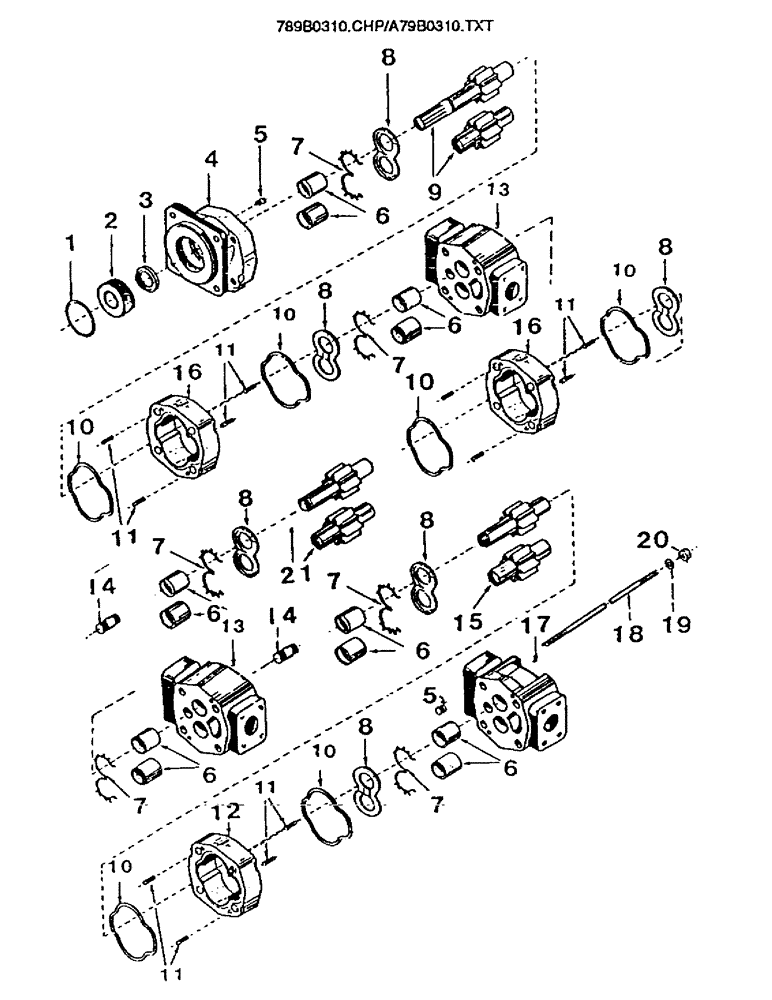 Схема запчастей Case IH 7000 - (B03-10) - HYDRAULICS, PUMP, P350 B Hydraulic Components & Circuits