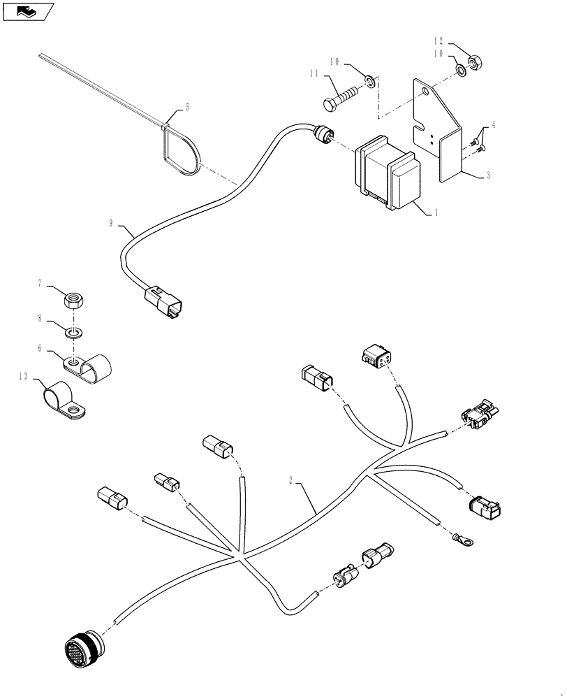 Схема запчастей Case IH 3330 - (55.440.04[02]) - ACCUGUIDE ELECTRICAL GROUP, FRAME, SN YCT033425 AND AFTER (55) - ELECTRICAL SYSTEMS