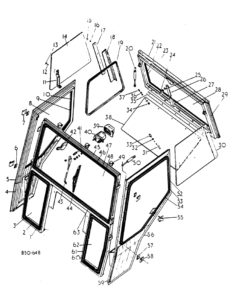 Схема запчастей Case IH 485 - (0J03-2) - SAFETY CAB (05) - SUPERSTRUCTURE