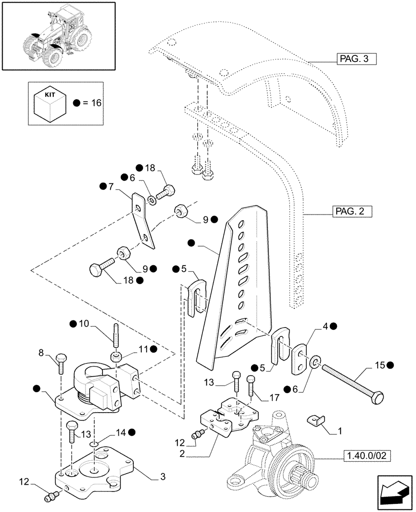 Схема запчастей Case IH MXU115 - (1.87.4[01]) - (VAR.167-497) 4WD DYNAMIC FRONT FENDERS - C5040 (08) - SHEET METAL