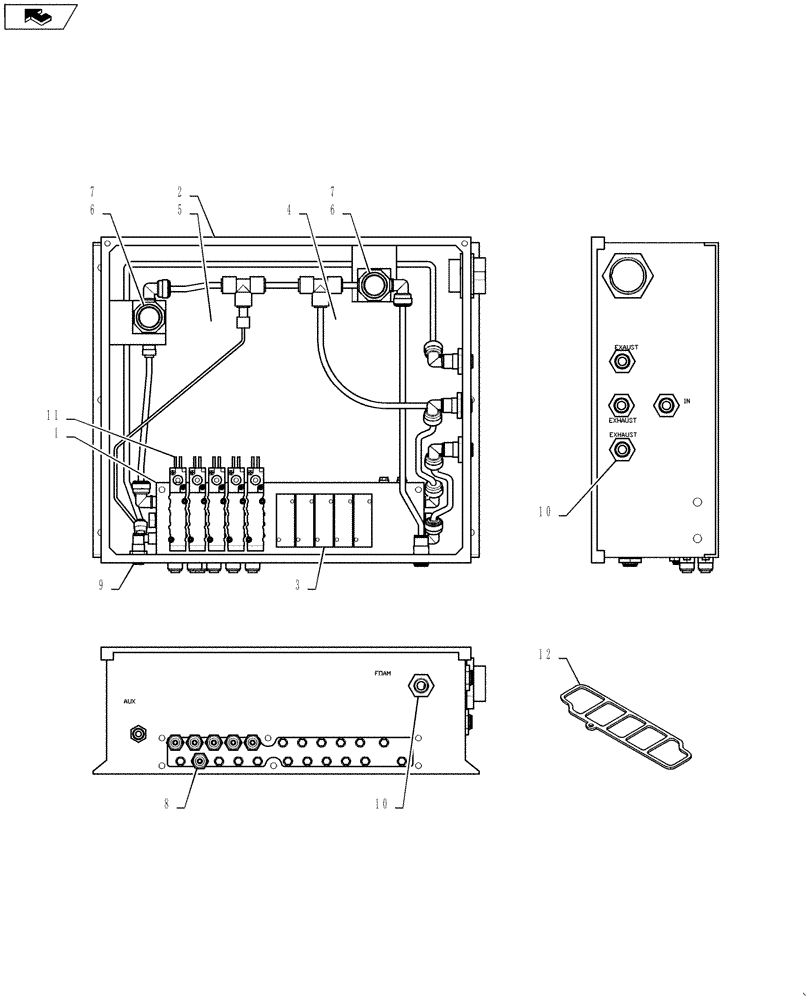 Схема запчастей Case IH 610 - (36.100.02) - MAIN PNEUMATIC VALVE AND ENCLOSURE (36) - PNEUMATIC SYSTEM