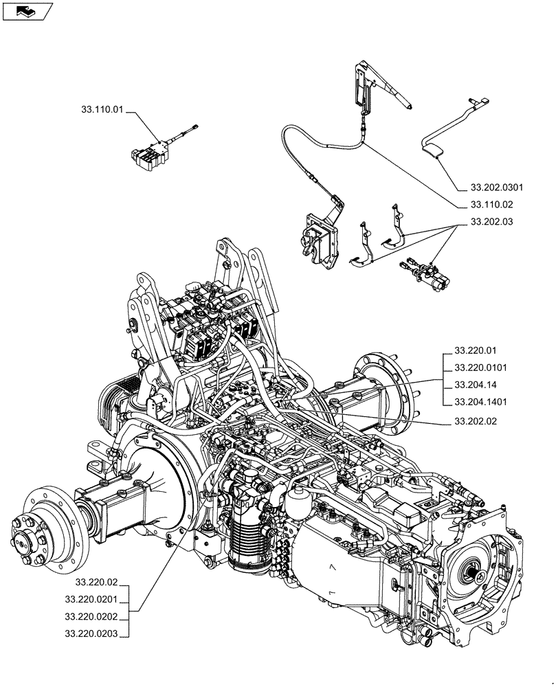 Схема запчастей Case IH PUMA 230 - (33.000.00[01]) - PICTORIAL INDEX - BRAKES & CONTROLS (33) - BRAKES & CONTROLS