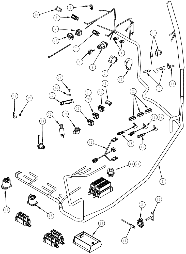 Схема запчастей Case IH MX270 - (04-07) - HARNESS CAB, N.A. ONLY (04) - ELECTRICAL SYSTEMS