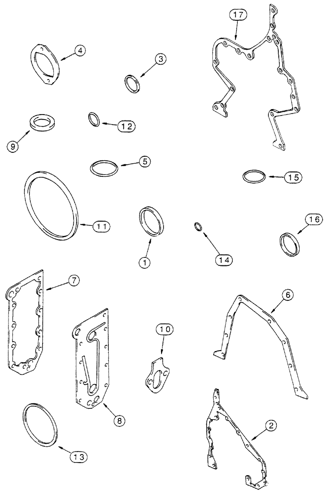 Схема запчастей Case IH 7220 - (2-116) - CYLINDER BLOCK GASKET KITS, 6T-830 EMISSIONS CERT. ENGINE, 7220 TRACTOR, P.I.N. JJA0064978 AND AFTER (02) - ENGINE