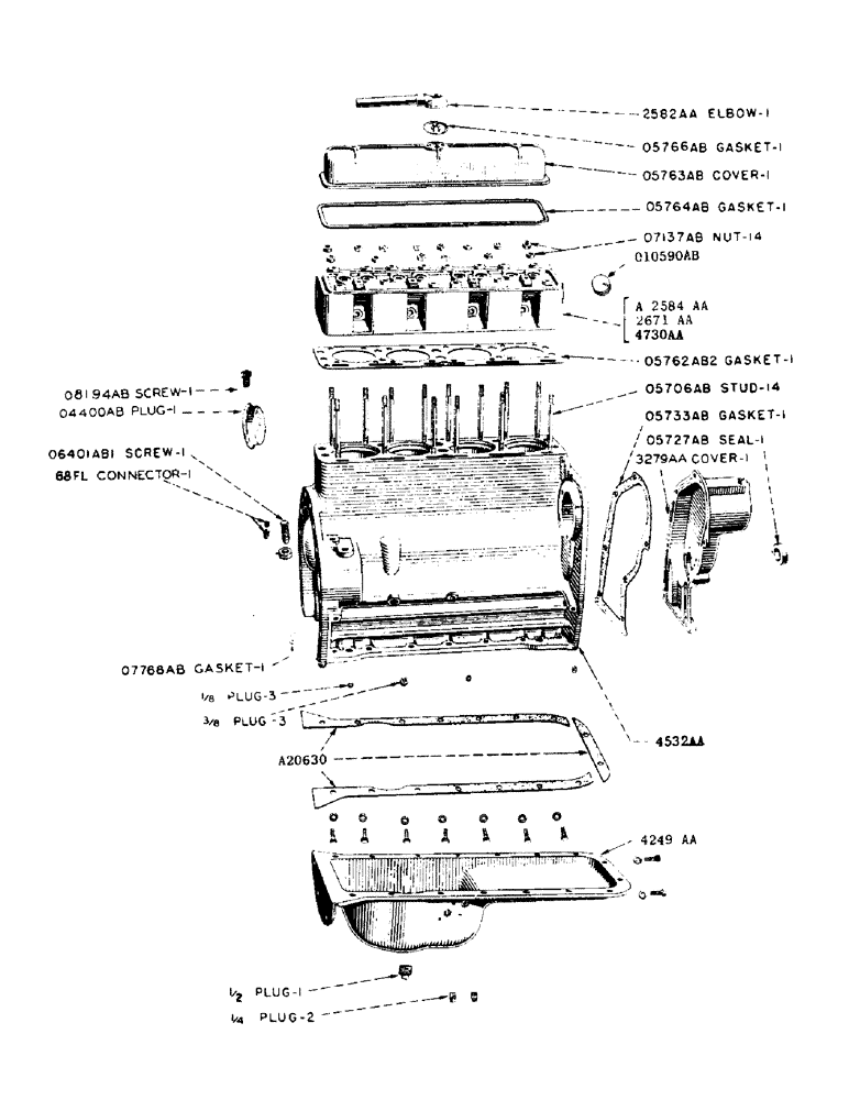 Схема запчастей Case IH SO-SERIES - (006) - CYLINDER HEAD, CYLINDER BLOCK AND OIL PAN, TIMING GEAR COVER, GASKET SETS S, SC, SO (02) - ENGINE