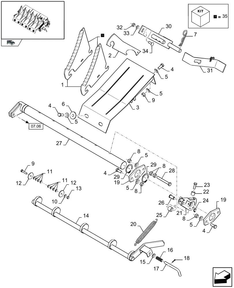 Схема запчастей Case IH LB333P - (13.17[01]) - KNIVES (13) - FEEDER