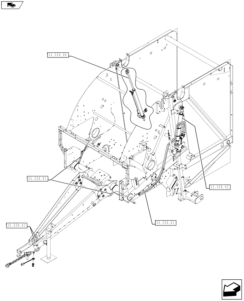 Схема запчастей Case IH RB455A - (00.000.35) - HYDRAULIC SYSTEMS (00) - GENERAL & PICTORIAL INDEX
