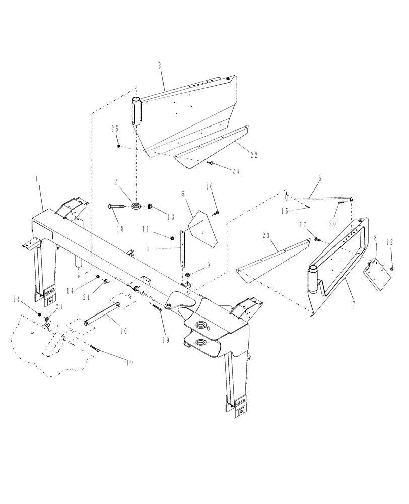 Схема запчастей Case IH DC92 - (12.06/01) - TRAILFRAME, CENTER (12) - MAIN FRAME