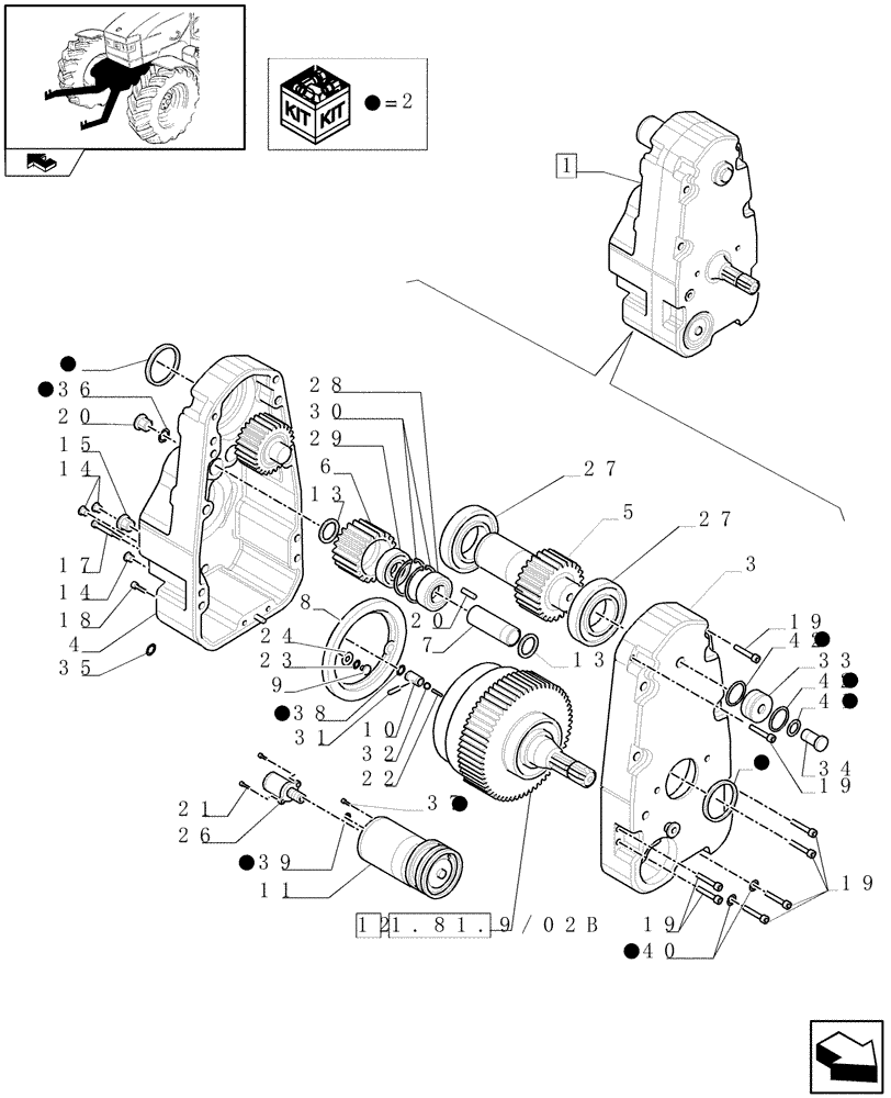 Схема запчастей Case IH PUMA 195 - (1.81.9/02A) - FRONT PTO - BREAKDOWN (07) - HYDRAULIC SYSTEM