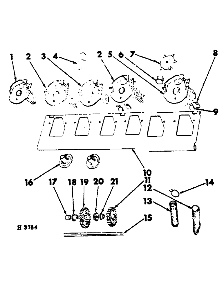 Схема запчастей Case IH 100 - (B-24) - FERTILIZER FEED SHAFT 