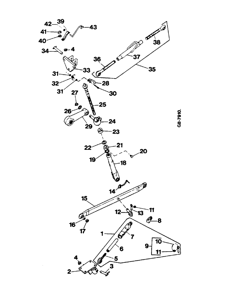 Схема запчастей Case IH 744 - (2F0001) - THREE-POINT-LINKAGE (07) - HYDRAULICS