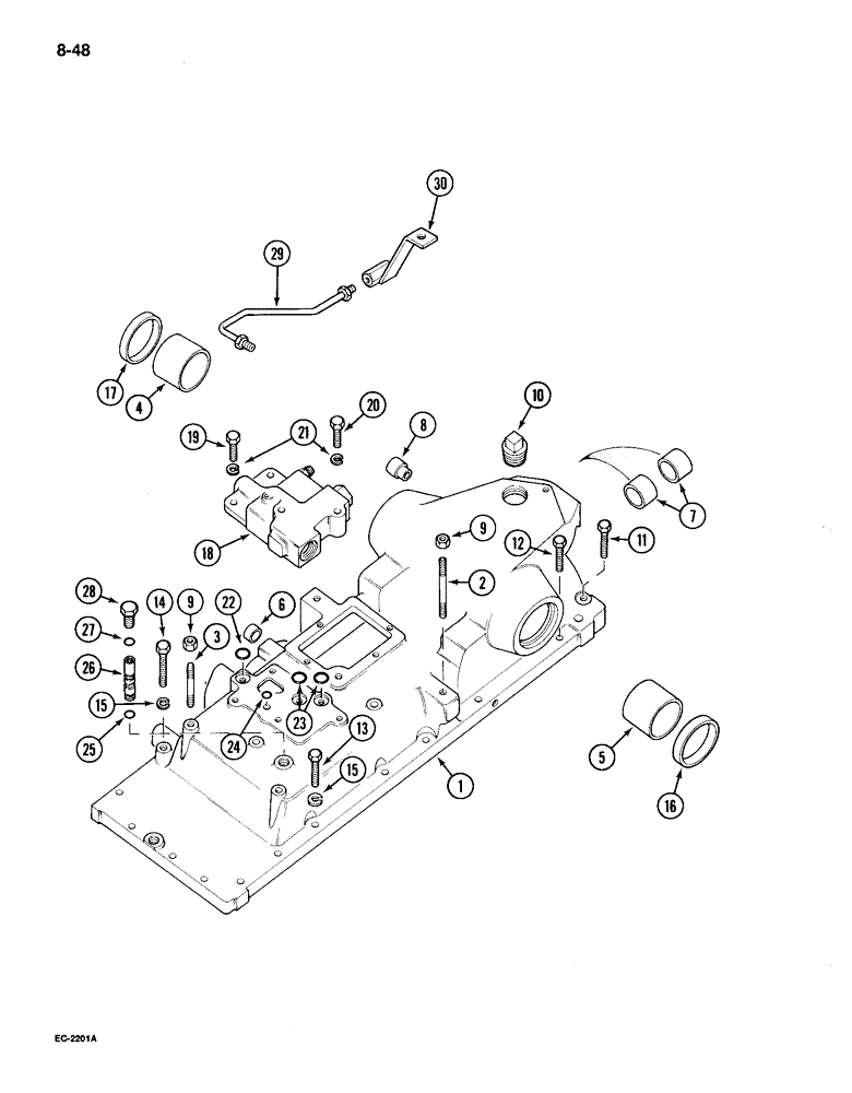 Схема запчастей Case IH 895 - (8-48) - DRAFT CONTROL, HYDRAULIC HOUSING (08) - HYDRAULICS
