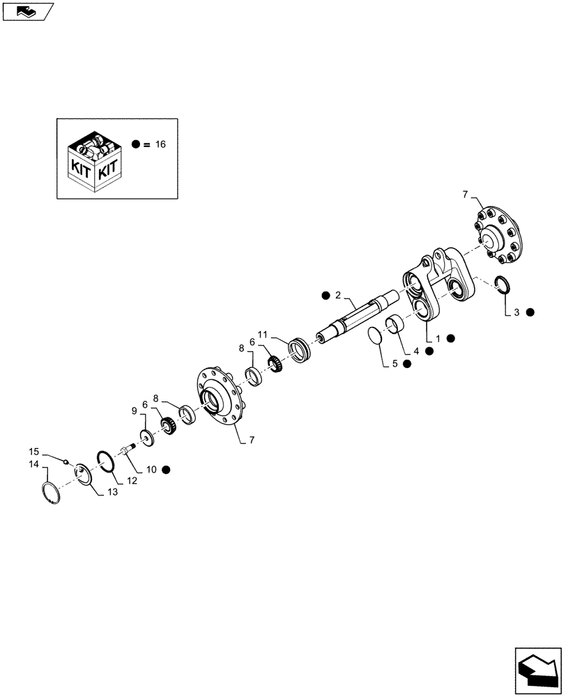 Схема запчастей Case IH QUADTRAC 600 - (48.134.02) - FRONT IDLER AXLE - AG VERSION (48) - TRACKS & TRACK SUSPENSION