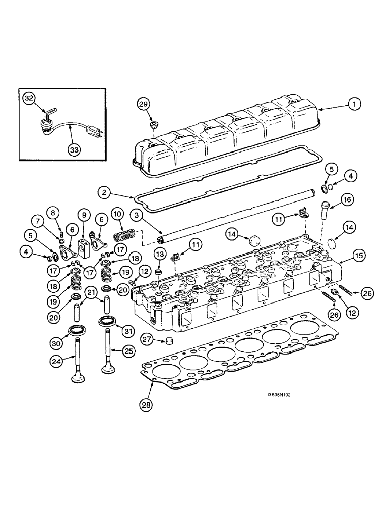 Схема запчастей Case IH DT-414 - (9C-16) - CYLINDER HEAD AND RELATED PARTS 