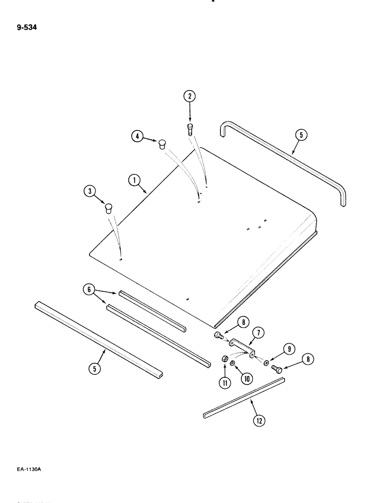 Схема запчастей Case IH 885 - (9-534) - ROPS CANOPY, TWO POST ROPS FRAME (09) - CHASSIS/ATTACHMENTS