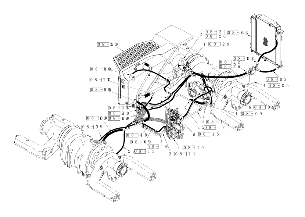 Схема запчастей Case IH STEIGER 535 - (01A-12) - HYDRAULICS - AXLE LUBRICATION & COOLING CIRCUIT, 500 SERIES AXLE, QUADTRAC TRACTOR, 535 (00) - PICTORIAL INDEX