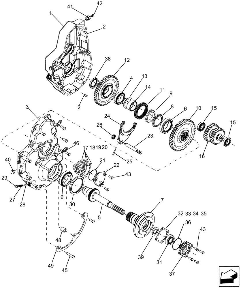 Схема запчастей Case IH 6130 - (60.120.17) - GEARBOX ASSY, TWO SPEED HEADER DRIVE (60) - PRODUCT FEEDING