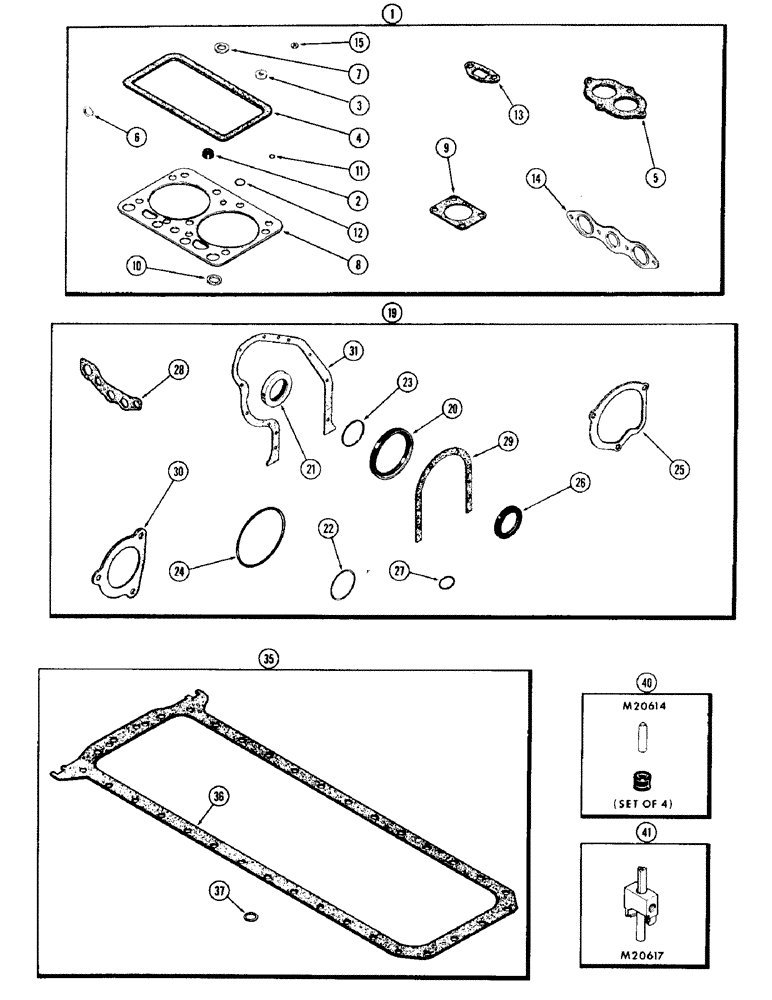Схема запчастей Case IH 930-SERIES - (018) - ENGINE GASKET KITS, (401) DIESEL ENGINE (02) - ENGINE