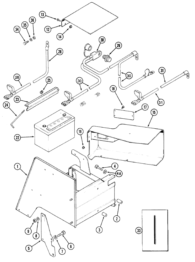 Схема запчастей Case IH 7210 - (4-026) - BATTERY, BATTERY BOX AND CABLES (04) - ELECTRICAL SYSTEMS