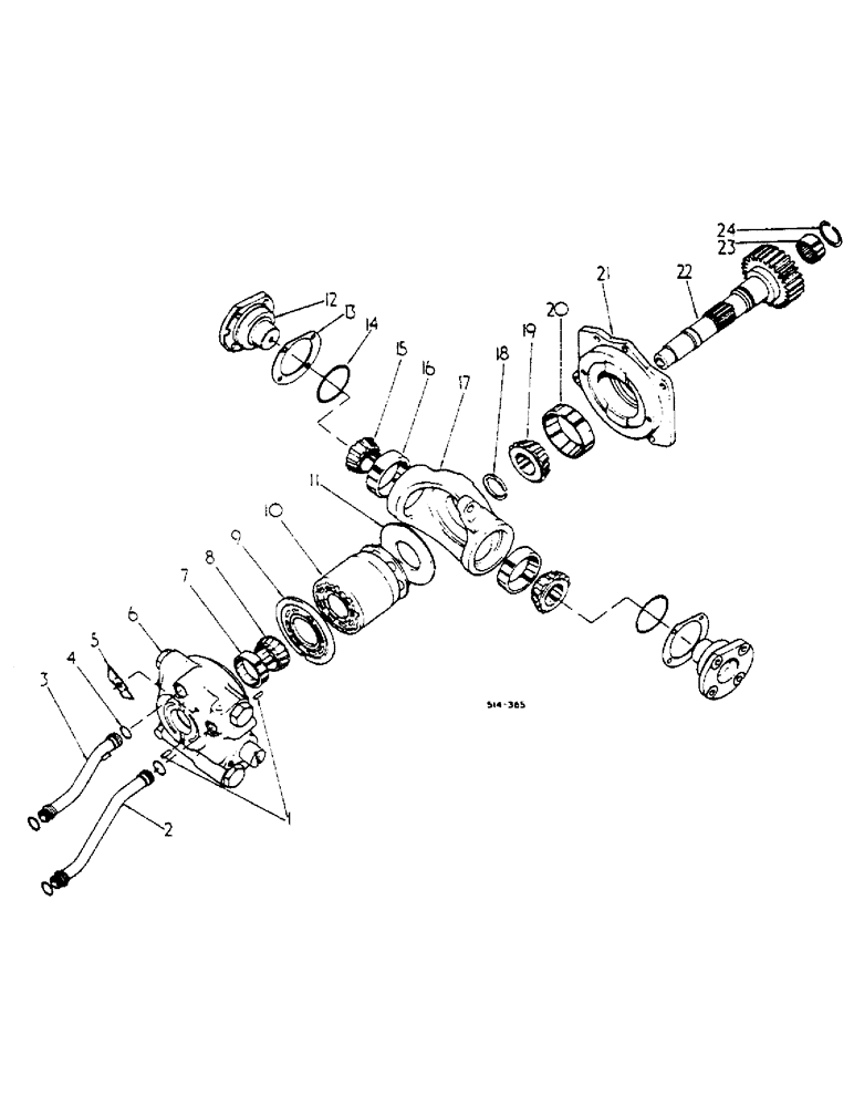 Схема запчастей Case IH 454 - (07-09) - HYDRO OUTPUT SHAFT, CENTER SECTION, MOTOR (04) - Drive Train
