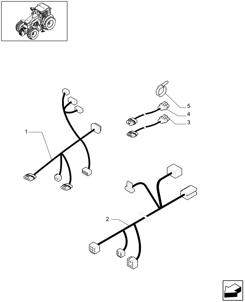 Схема запчастей Case IH MAXXUM 140 - (1.91.4/13) - AIR CONDITIONING - CABLE (VAR.330641-330643) (10) - OPERATORS PLATFORM/CAB