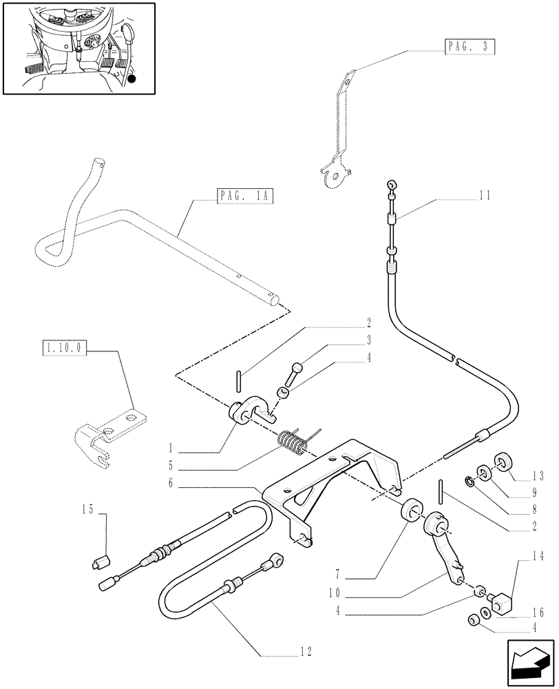 Схема запчастей Case IH JX1085C - (1.92.10[02A]) - THROTTLE CONTROL LINKAGE - L/CAB - D5481 (10) - OPERATORS PLATFORM/CAB