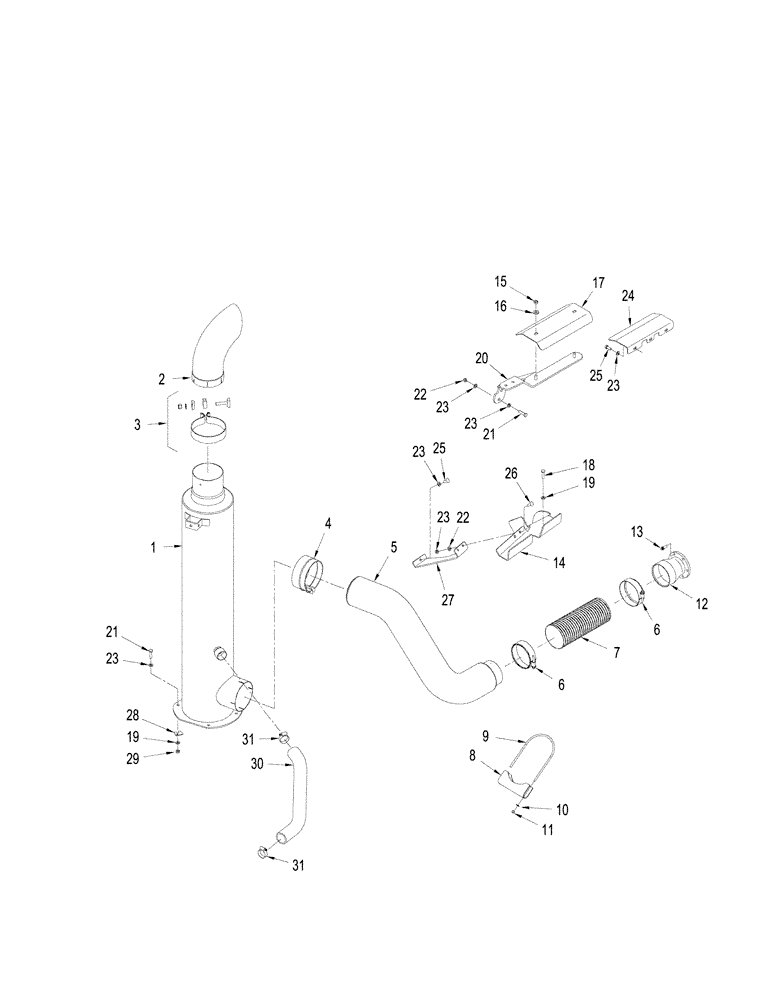 Схема запчастей Case IH STEIGER 435 - (02-20) - EXHAUST SYSTEM - WHEEL TRACTOR, STEIGER 385 / 435 (02) - ENGINE