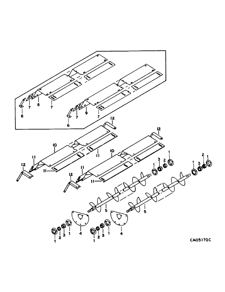 Схема запчастей Case IH 1480 - (26-03) - GRAIN TANK, GRAIN TANK BOTTOM AUGERS Grain Tank