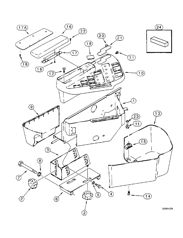 Схема запчастей Case IH 2144 - (9G-16) - CAB, RIGHT HAND CONSOLE (10) - CAB & AIR CONDITIONING