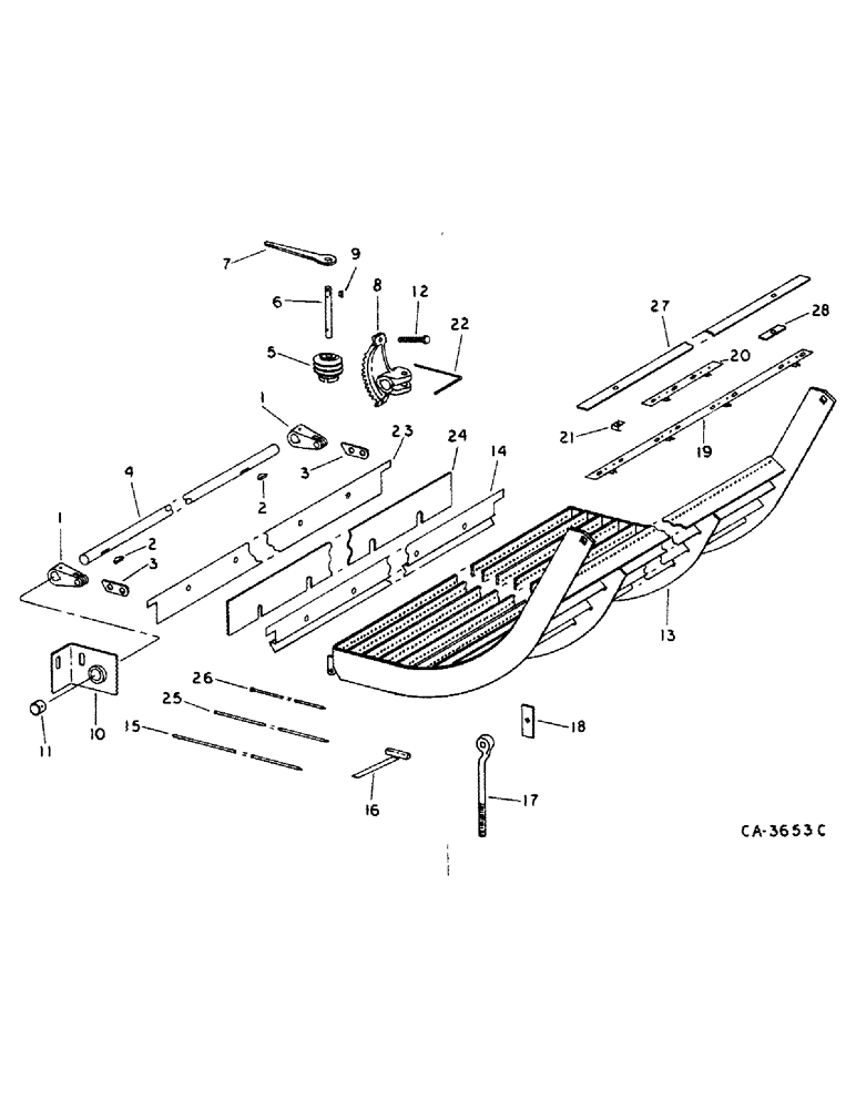 Схема запчастей Case IH 914 - (21-12) - THRESHING CYLINDER AND CONCAVE, CONCAVE AND CONTROL (14) - THRESHING