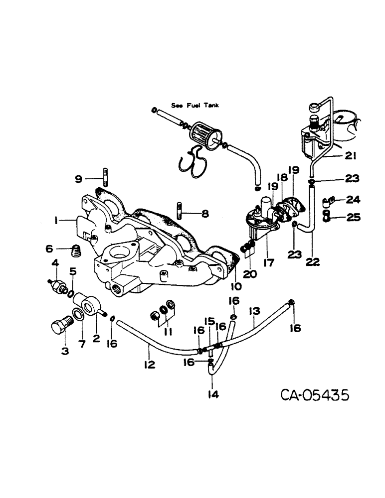 Схема запчастей Case IH 284 - (12-22) - POWER, GASOLINE ENGINE, MAZDA, INTAKE MANIFOLD AND CONNECTIONS Power