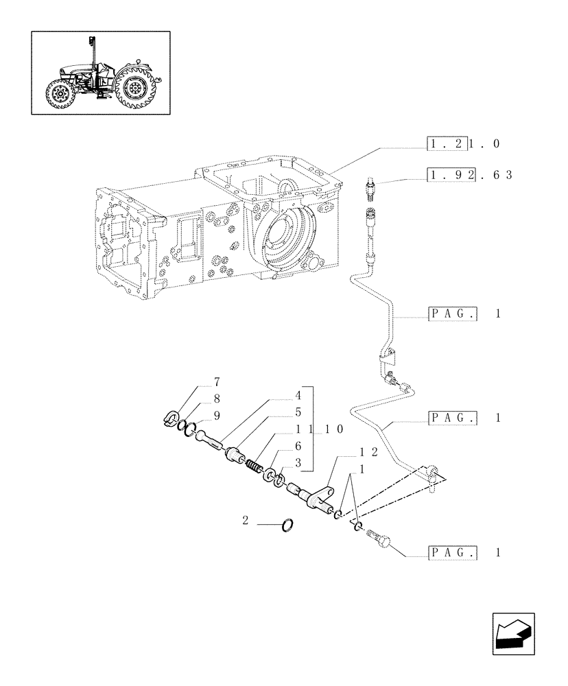 Схема запчастей Case IH JX1075C - (1.28.8[02]) - GEAR LUBRICATION SYSTEM - C5723 (03) - TRANSMISSION
