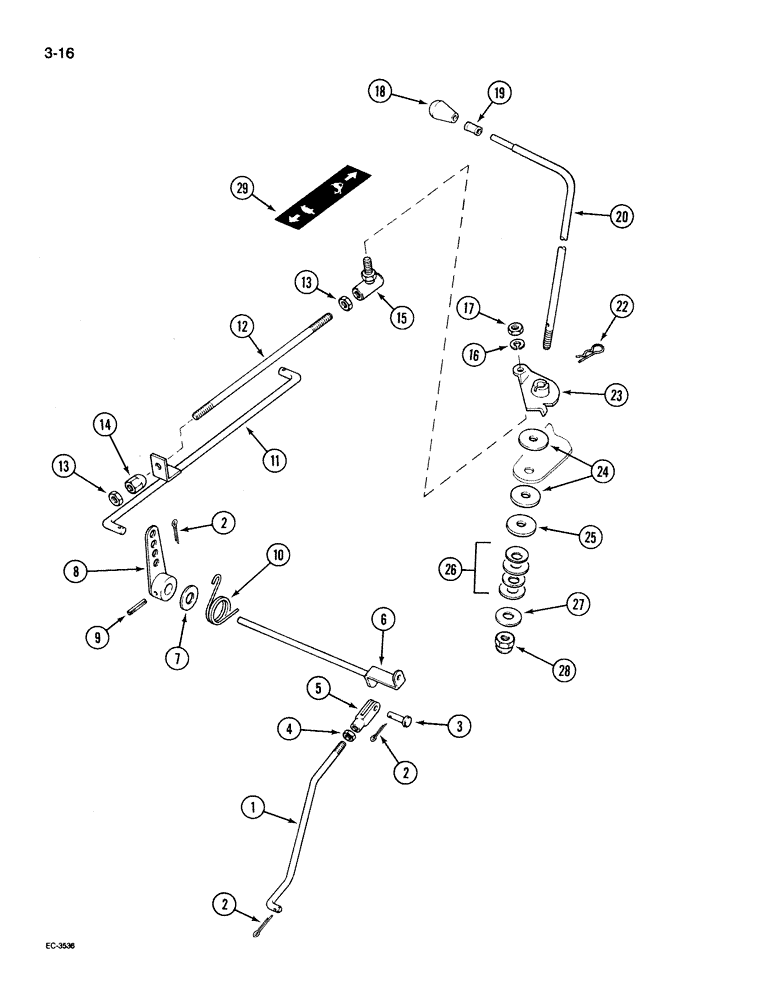 Схема запчастей Case IH 395 - (3-016) - GOVERNOR CONTROL (03) - FUEL SYSTEM