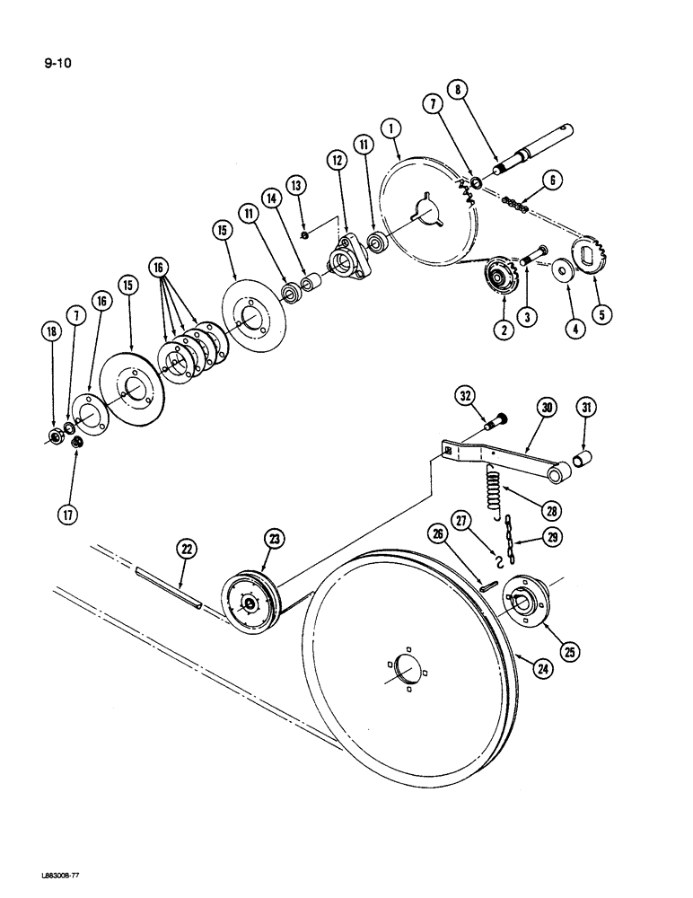 Схема запчастей Case IH 1190 - (9-010) - REEL DRIVE, 1190 MOWER CONDITIONER (03) - CHASSIS/MOUNTED EQUIPMENT