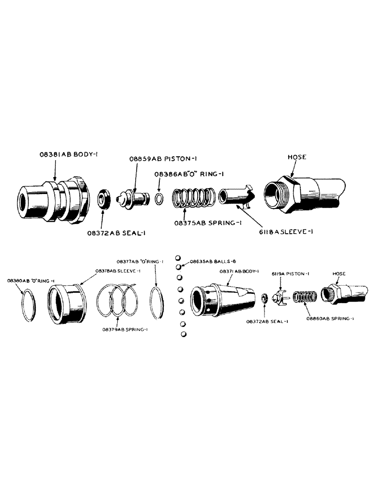 Схема запчастей Case IH S-SERIES - (157) - HYDRAULIC SINGLE AND DUAL CONTROL UNIT, 4025AA BREAK-AWAY SELF SEALING COUPLING PLUG (08) - HYDRAULICS