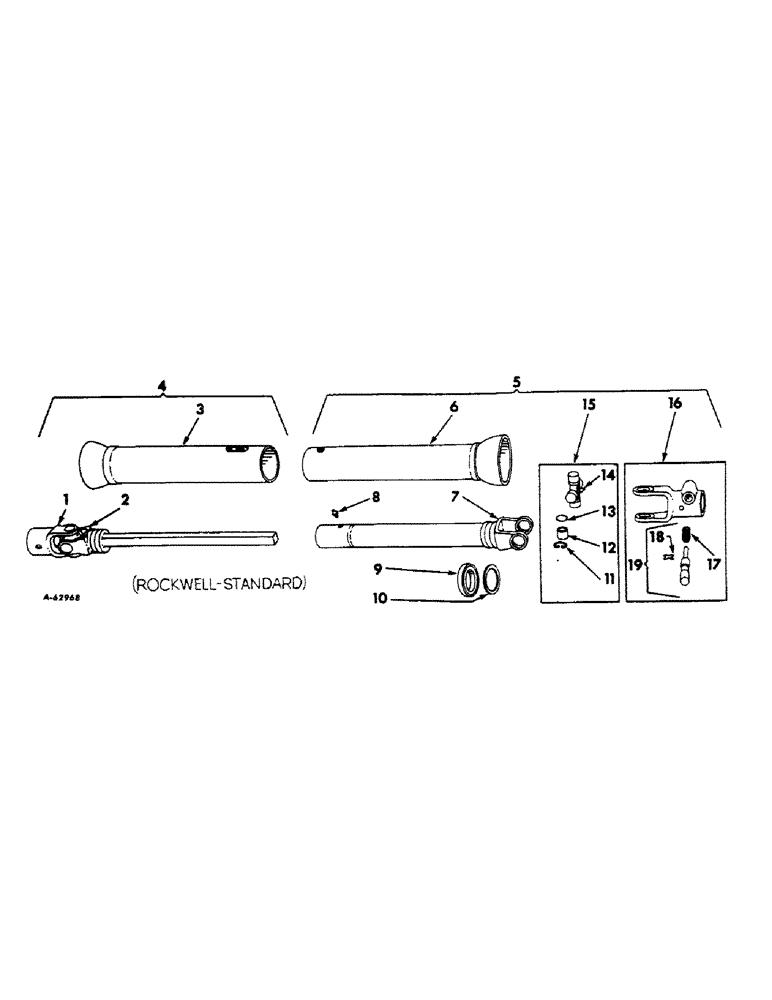 Схема запчастей Case IH 120 - (D-16) - POWER DRIVE ATTACHMENT, 1961-1962, ROCKWELL STANDARD 