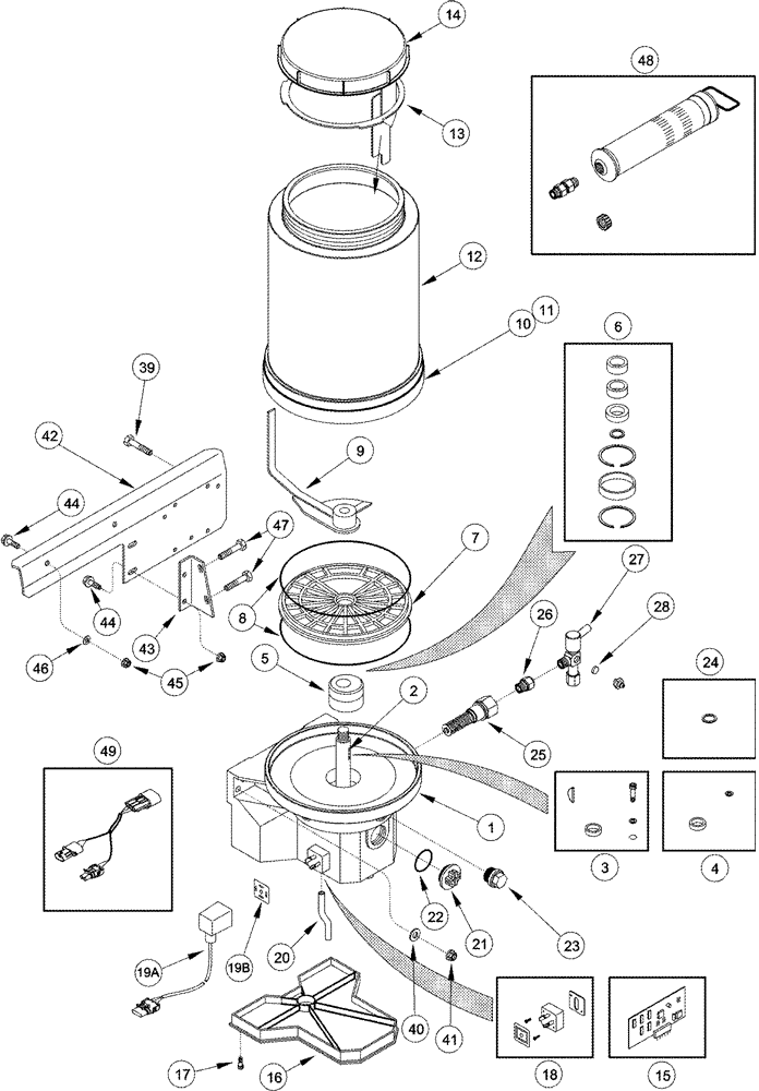 Схема запчастей Case IH 2555 - (09A-46) - LINCOLN AUTO LUBE PUMP (13) - PICKING SYSTEM