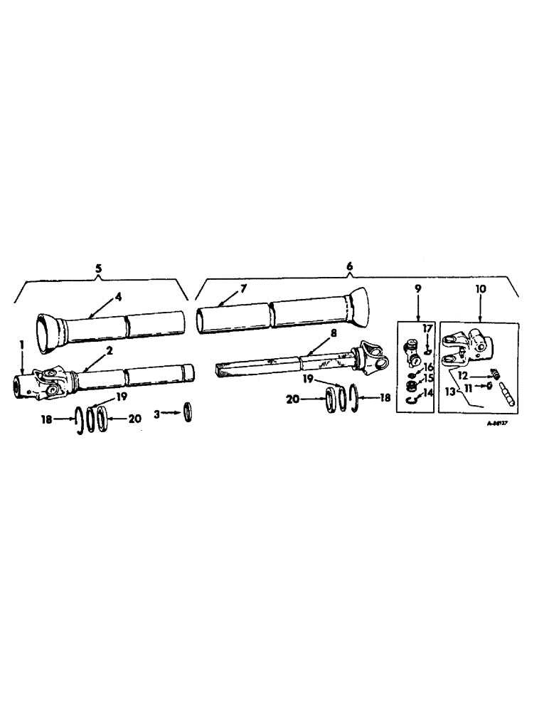 Схема запчастей Case IH 950 - (C-25) - UNIVERSAL JOINTS, STANDARD DUTY ROCKWELL STANDARD 